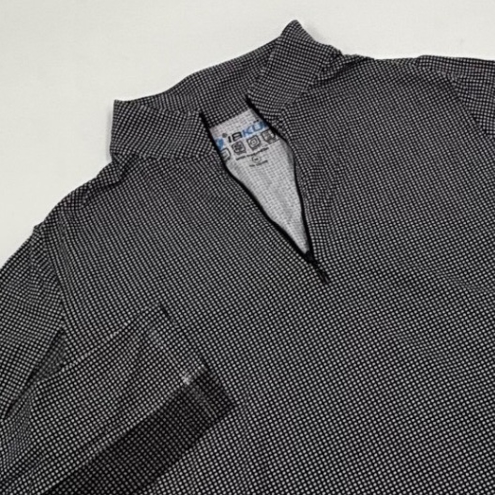 IBKUL Women's M Black White Gingham IceFil Quarter Zip Sun UPF 50 Shirt